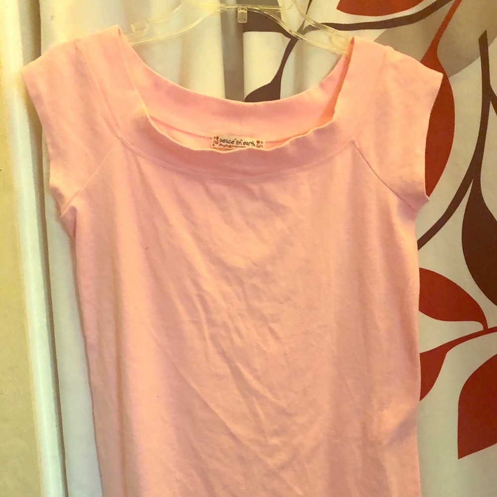 Women pink short sleeves blouse